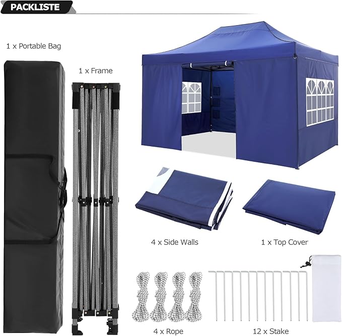 COBIZI 10x15 Pop up Canopy Heavy Duty Tent with 4 sidewalls Commercial Outdoor Canopy Event Tents All Season Wind &