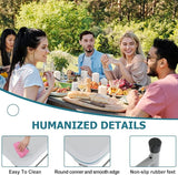 4FT Folding Table, Height Adjustable Table, Heavy Duty Plastic Tables Portable Fold-in-Half Utility Table w/Handle & Lock