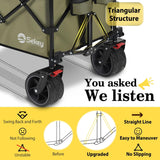 Sekey 48''L Collapsible Foldable Extended Wagon with 440lbs Weight Capacity, Heavy Duty 300L Folding Utility Garden Cart