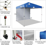 CROWN SHADES 8x8 Pop Up Canopy with 1 Side Wall - Beach Tent with One Push Setup - Outdoor Sun Shade for Events, Parties,