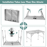 Folding Table, Easy for Storage, Compact and Portable Picnic Table for Grill, Outdoor Camping, Garden, Patio, Dining, BBQ,
