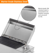 Kenyon B70200 City Grill, Portable Grill, Stainless Steel, Single Burner, Knob Control, Faceted Lid, UL Approved For Use