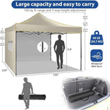 COBIZI 10x10 Heavy Duty Pop up Canopy with 4 Removable Sidewalls, Canopy Tent with Portable Bag, Ez Pop up Tent Commercial