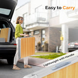 VINGLI 3FT Small Camping Table Adjustable Height Aluminum Folding Table for Picnic Party BBQ, Plastic RV Suitcase Table