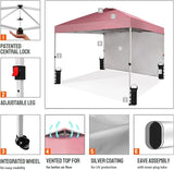 CROWN SHADES 10x10 Pop Up Canopy with 1 Side Wall - Beach Tent with One Push Setup - Outdoor Sun Shade for Events, Parties,