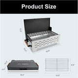Charmline 19x13in Foldable Portable Grill Charcoal, Compact Grills for Outdoor Use, Desktop Charcoal Grill for Indoor Use,