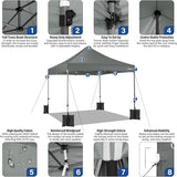 COBIZI 10x10 Pop Up Canopy Tent with 4 sidewalls Commercial Heavy Duty Canopy UPF 50+ All Weather Waterproof Outdoor Canopy