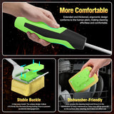 Grill Brush Bristle Free for Outdoor Grill, Steam Grill Cleaning Brush Replaceable BBQ Cleaner Brush Head,Extended Handle,