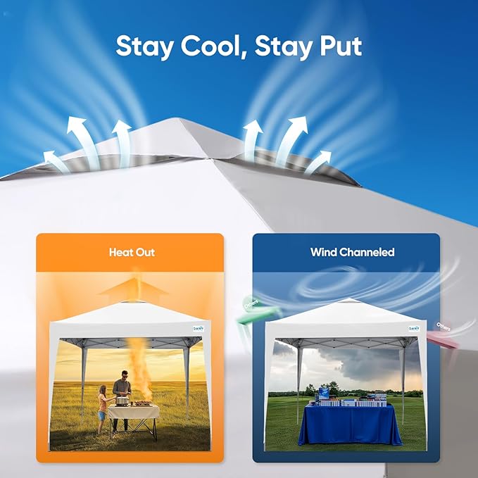 Quictent 10x10 Pop Up Canopy Tent - Instant Setup Gazebo for 1 Person, Portable & Compact, Waterproof & UV Protection, Ideal