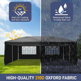 Outvita 10x20ft Pop Up Canopy Tent, Outdoor Instant Shelter Folding Canopy with 6 Side Walls and Carry Bag for Commercial