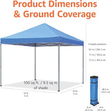 Amazon Basics Outdoor Pop Up 10 x 10 Canopy Tent for Events, Portable with Easy Setup, Includes Wheeled Carry Bag, 8 Pegs, 4