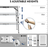 Small Folding Table 2FT Lightweight Portable Aluminum Camping Table for Picnic and Camping Mini Foldable with Adjustable