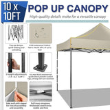 COBIZI 10x10 Heavy Duty Pop up Canopy with 4 Removable Sidewalls, Canopy Tent with Portable Bag, Ez Pop up Tent Commercial