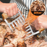 2 PCS Meat Shredder Claws, Stainless Steel Meat Claws, Metal Pulled Pork with Handle Turkey Pork Chicken Shredder Tool
