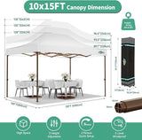 COBIZI 10x15 Pop Up Canopy Tent Heavy Duty with Sidewall, Commercial Outdoor Easy Pop Up Gazebo for Party Wedding All