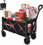 Collapsible Wagon Cart with Wheels Foldable,11 Lbs Lightweight Portable Folding Utility Wagon,90 L Heavy Duty Grocery