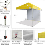 CROWN SHADES 8x8 Pop Up Canopy with 1 Side Wall - Beach Tent with One Push Setup - Outdoor Sun Shade for Events, Parties,