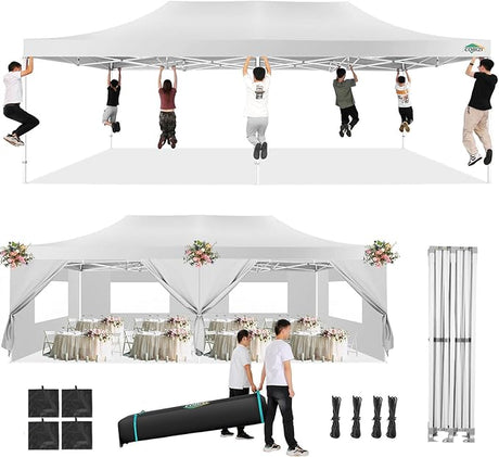 COBIZI 13x26 Pop Up Tent 13x26 Canopy with Sidewalls Heavy Duty Canopy Party Tent for Parties, Outdoor Wedding Large Event