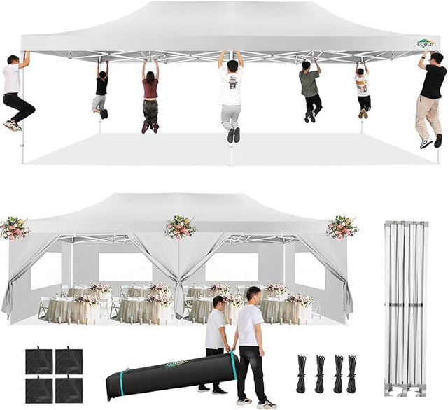 COBIZI 13x26 Pop Up Tent 13x26 Canopy with Sidewalls Heavy Duty Canopy Party Tent for Parties, Outdoor Wedding Large Event
