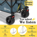 Sekey 48''L Collapsible Foldable Extended Wagon with 440lbs Weight Capacity, Heavy Duty 300L Folding Utility Garden Cart