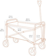 Amazon Basics Collapsible Folding Heavy Duty Utility Wagon for Outdoor Sports, 265 pounds Weight Capacity, Camping, Garden,