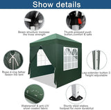 Outvita 6.5x6.5ft Pop Up Canopy Tent, Outdoor Instant Shelter Folding Canopy with 4 Side Walls and Carry Bag for Commercial