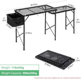 RedSwing Folding Grill Table with Sink and Double Shelf, Multifunctional Portable Grill Stand Table for Outdoor Camping