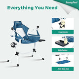 SUNNYFEEL Hammock Camping Chair, Oversized Swinging Camping Chair, Portable Hammock Chairs with Cup Holder, Beach Mat, MAX