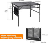 REDCAMP 36x24 Folding Grill Table for Outside, Lightweight Portable Metal Aluminum Outdoor Grill Table with Adjustable