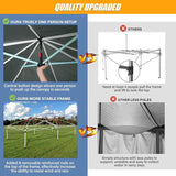HOTEEL 10x20 Pop up Canopy with 6 Sidewalls, One Push Instant Setup Outdoor Canopy Tent with Reinforce Rod, Weight Bag, for
