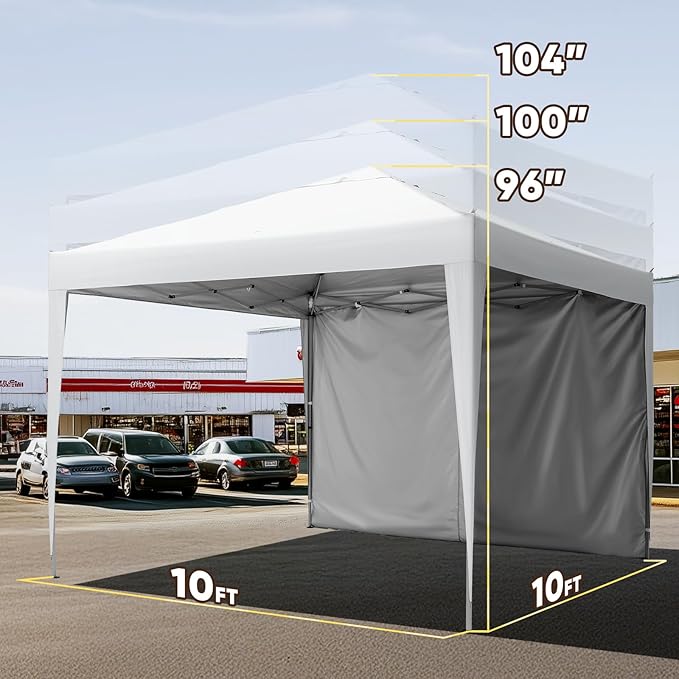 Quictent 10x10 Pop Up Canopy Tent, Instant Setup Gazebo for 1 Person, Portable & Compact, Waterproof & UV Protection, Ideal