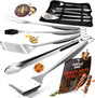 PURPLEBIRD Grill Set for Outdoor Grill 6 pcs - Heavy Duty Grilling Tools Set with Extra Long Handle, Stainless Grilling