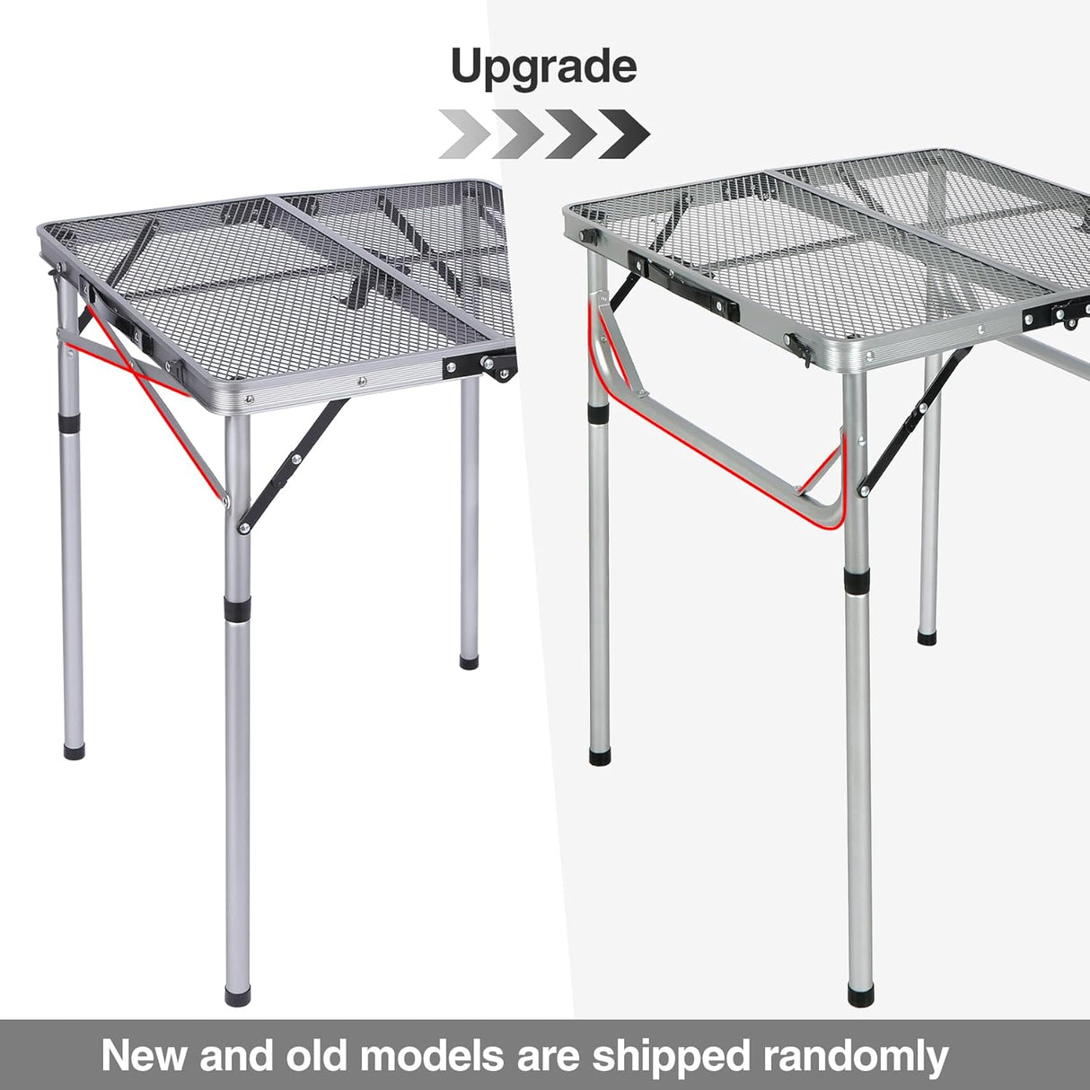 REDCAMP 24" Square Folding Grill Table for Outside, Lightweight Portable Metal Aluminum Outdoor Grill Table with Adjustable