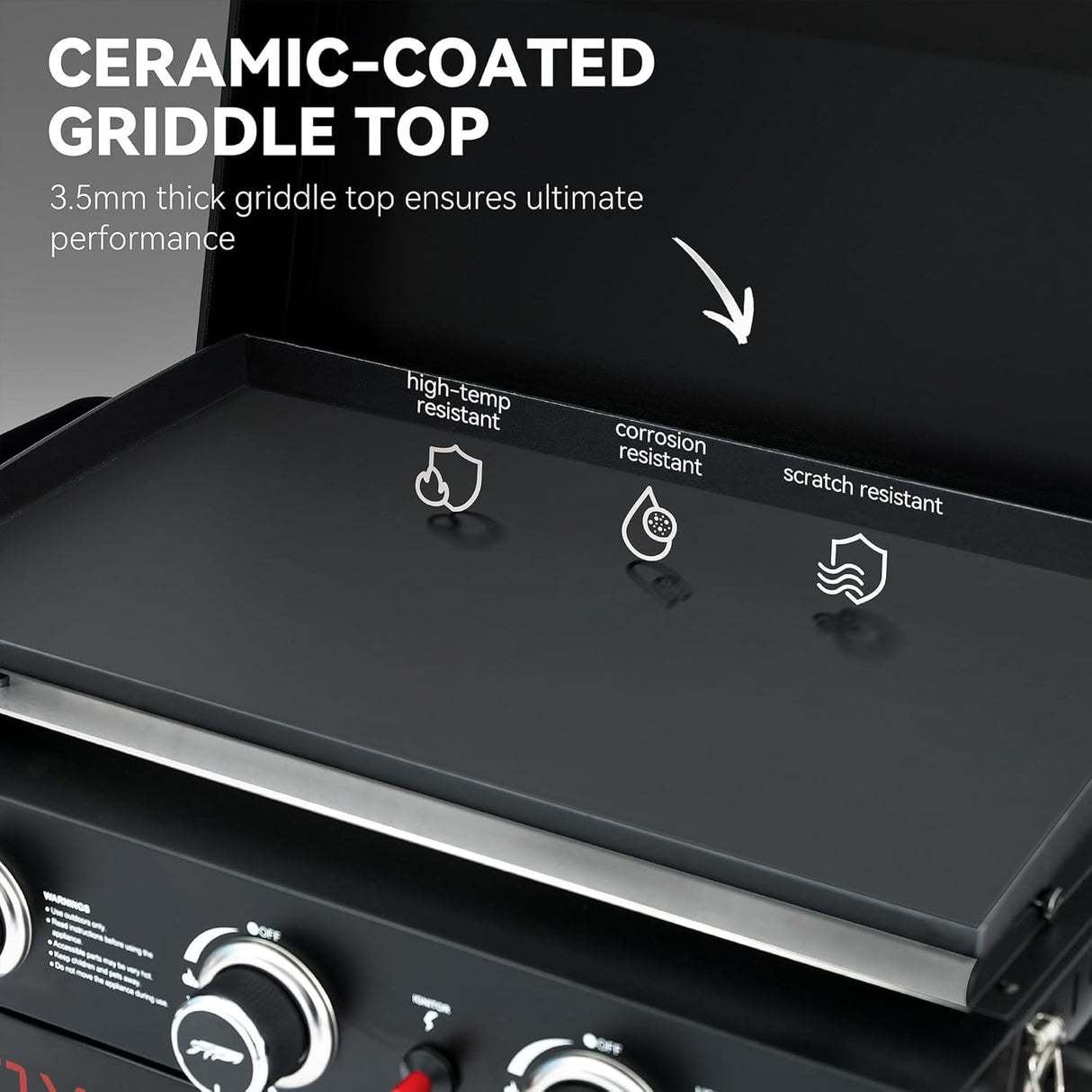 Royal Gourmet PD3001 3-Burner Propane Gas Griddle with Collapsible Stand, 23-Inch Portable Griddle with Side Table & 314 Sq.