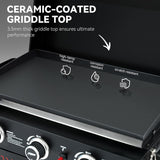 Royal Gourmet PD3001 3-Burner Propane Gas Griddle with Collapsible Stand, 23-Inch Portable Griddle with Side Table & 314 Sq.