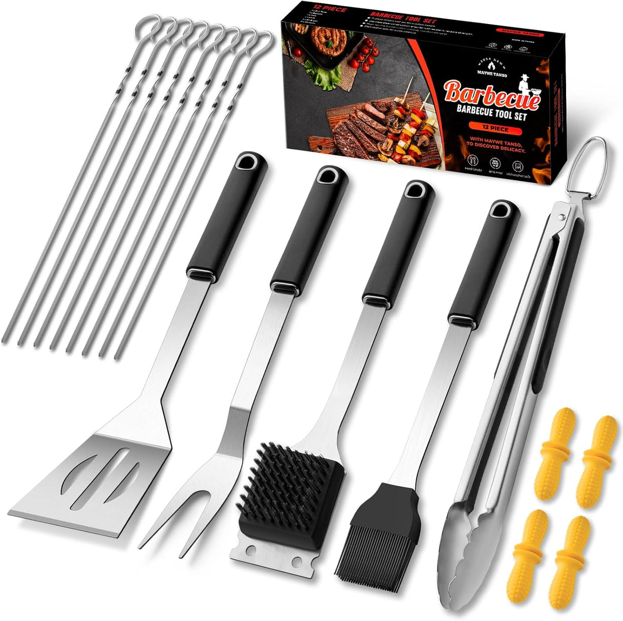 BBQ Accessories Grill Tools Set,Stainless Steel Barbecue Grill Accessories for Outdoor Grill,Professional Barbecue Utensils
