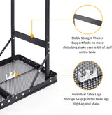 Grill Table Small Folding Table 2FT Foldable Camping Table Picnic Portable Mesh 2 Height Adjustable Outdoor Beach BBQ Black