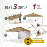 CROWN SHADES 12x12 Pop Up Canopy Tent Instant Commercial with 150D Silver Coated Fabric Including 1 Removable Sidewall, 4
