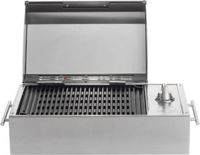 Kenyon B70200 City Grill, Portable Grill, Stainless Steel, Single Burner, Knob Control, Faceted Lid, UL Approved For Use