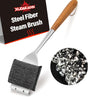 18” Steam Grill Brush Bristle Free,with Extended Luxurious Acacia Wood Handle,Safe Grill Cleaner for Outdoor