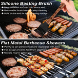 POLIGO 22PCS Heavy Duty BBQ Grill Accessories Set, Non-Slip Grill Tools for Outdoor Grill Set Thicker Stainless Steel Grill