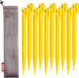 10-Pack Plastic Tent Stakes - 7-Inch Heavy Duty Canopy Anchoring Pegs for Camping, Gardening, Landscaping, Backpacking -