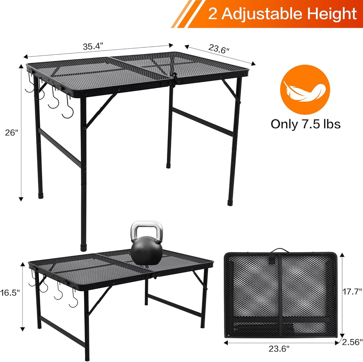 campingtisch fuß ALZEROOE 3-Fuß verstellbarer klappbarer Campingtisch aus Aluminium, Sc – HR Tactical Innovations