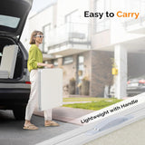 VINGLI 4FT White Folding Table with Carrying Handle Height Adjustable Lightweight Fold Up Portable for Indoor Outdoor