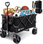 Hikenture Collapsible Wagon Cart, 330lbs Capacity Beach Wagons with Big Wheels for Sand, Heavy Duty Foldable Cart with