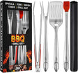 Kaluns BBQ Grilling Accessories, Grilling Gifts for Men Dad, Grill Tools for Outdoor Grill, Heavy Duty Stainless Steel Grill