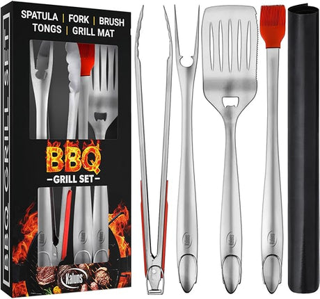 Kaluns BBQ Grilling Accessories, Grilling Gifts for Men Dad, Grill Tools for Outdoor Grill, Heavy Duty Stainless Steel Grill