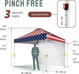 CROWN SHADES 10x10 Pop Up Canopy with 1 Side Wall - Beach Tent with One Push Setup - Outdoor Sun Shade for Events, Parties,