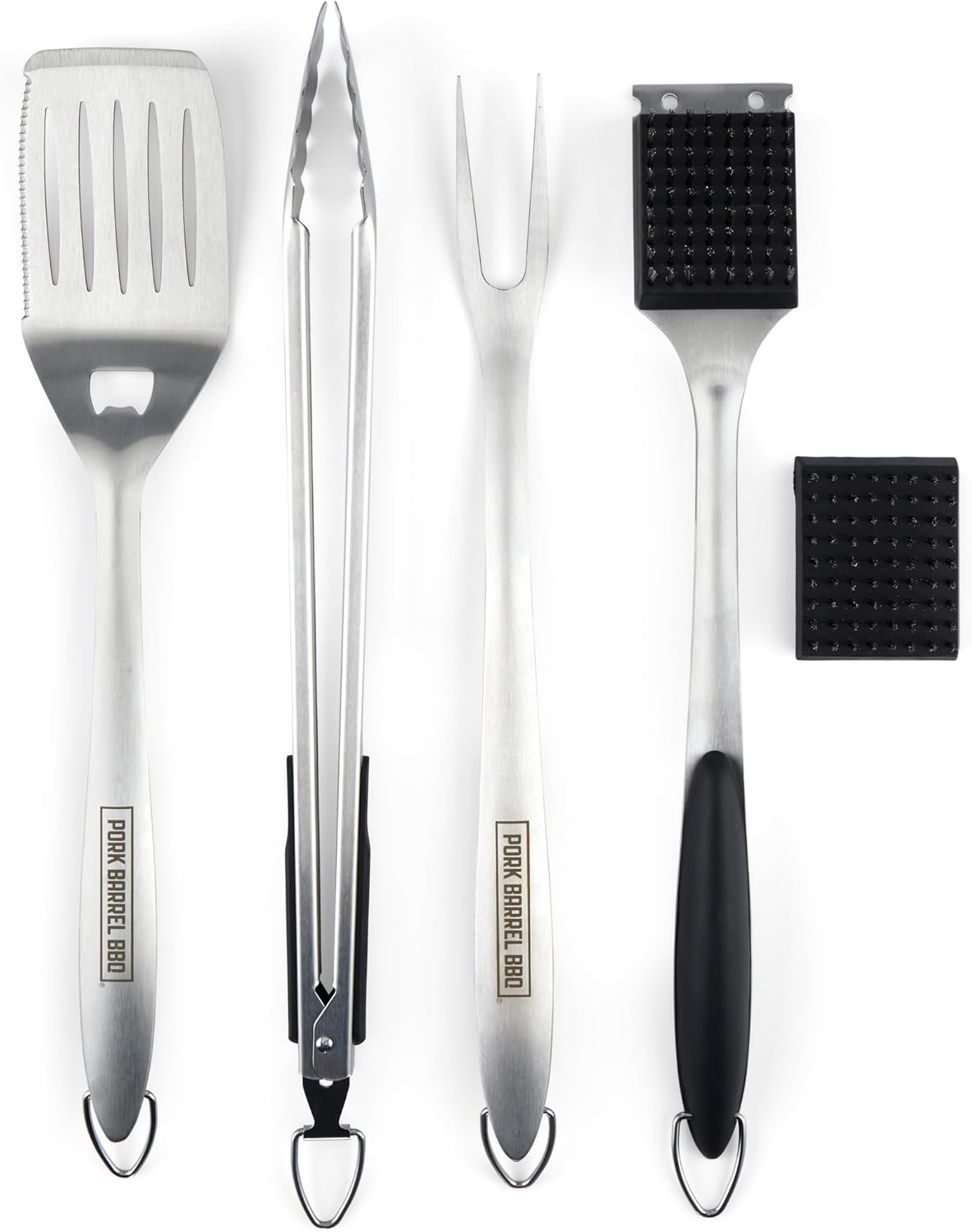 Pork Barrel BBQ Tool Set Grill Kit - Premium Stainless Steel BBQ Grill Accessories, Grilling Tools & BBQ Accessories for