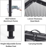 Grill Table Small Folding Table 2FT Foldable Camping Table Picnic Portable Mesh 2 Height Adjustable Outdoor Beach BBQ Black